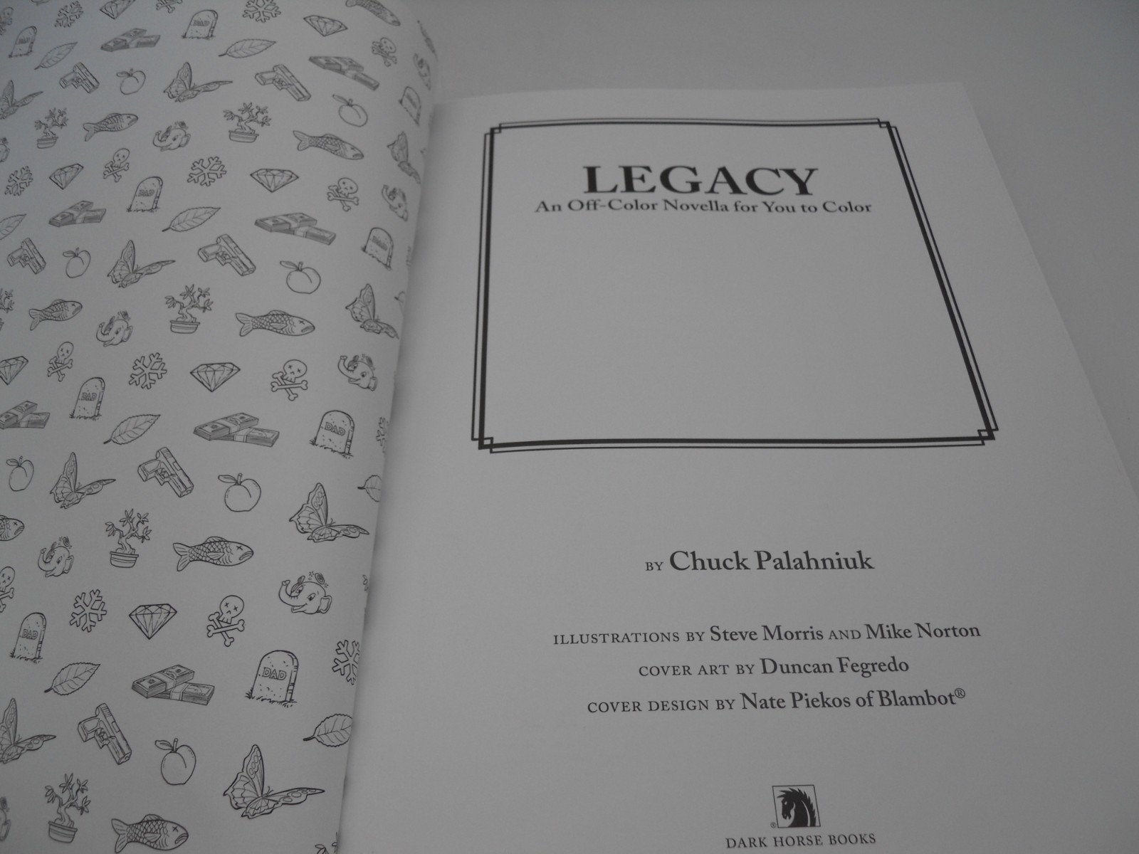 Legacy: An Off-Color Novella for You to Color – HC by Chuck Palahniuk Dark Horse