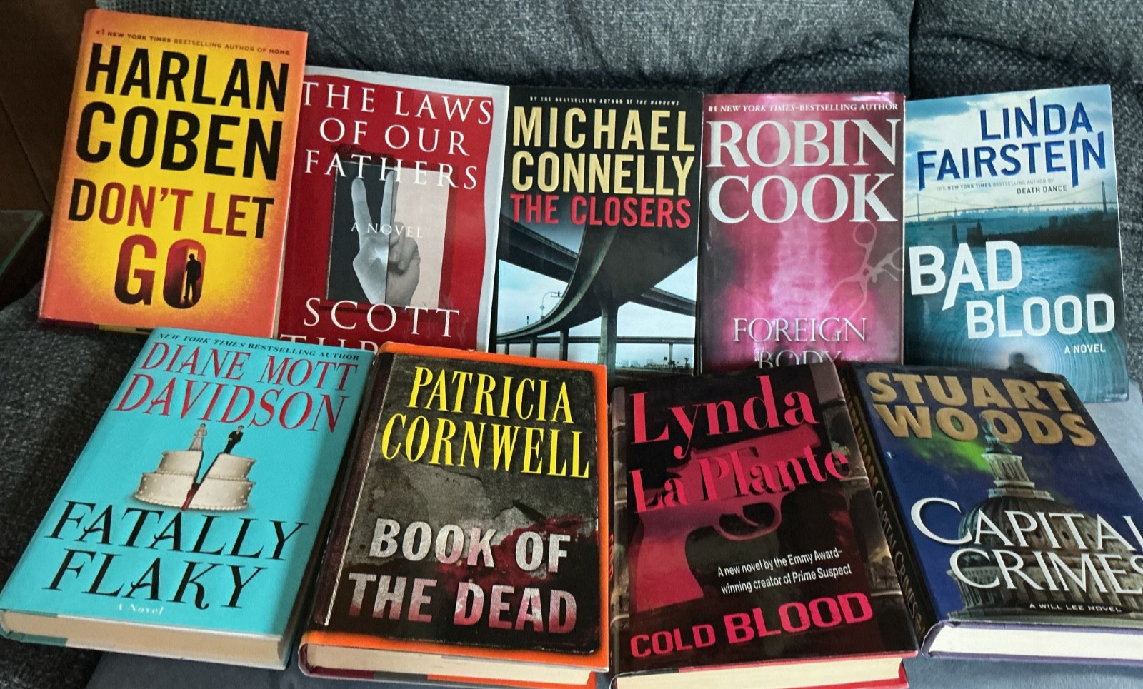 Lot of 9 CRIME NOVELS-Various Authors-Hardcover*See description for titles VGC