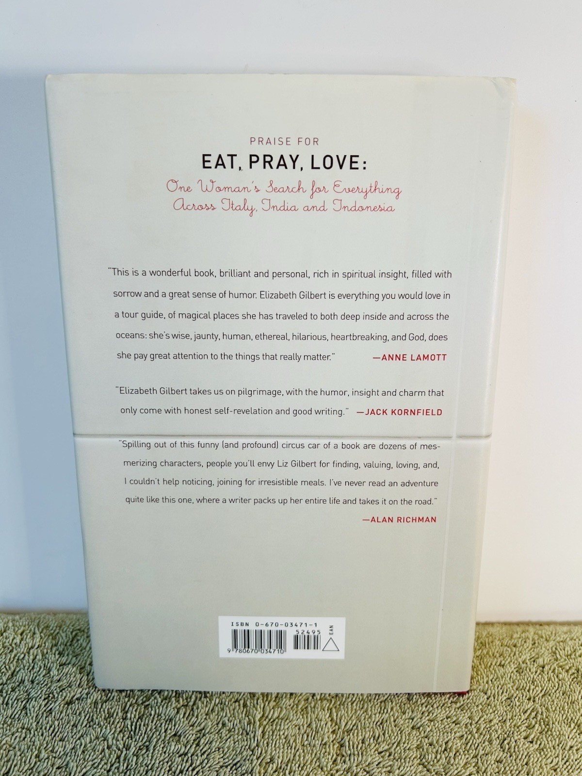 Signed Eat, Pray, Love by Elizabeth Gilbert HCDJ Autograph Later Print
