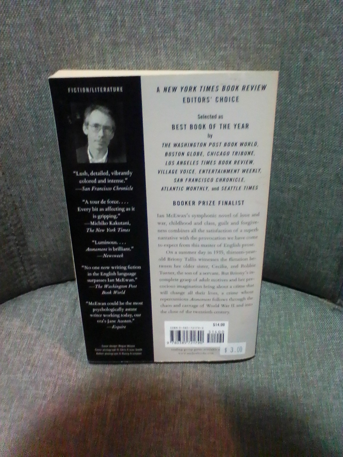 Atonement – a novel by Ian McEwan – 2002 paperback