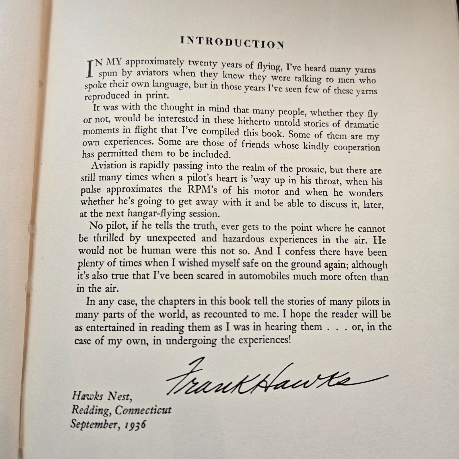 Once To Every Pilot By Captain Frank Hawks Hardcover Book 1936 2nd Printing