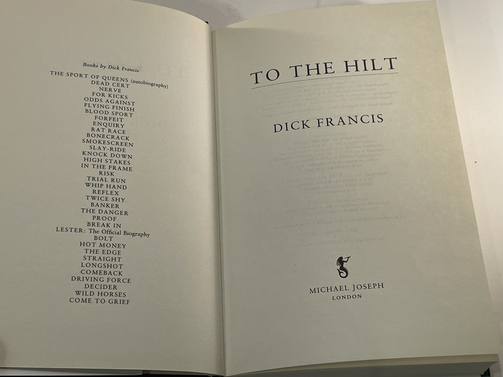 Dick Francis Lot Of 3 – 10lb Penalty | To The Hilt | Come To Grief London Ed.