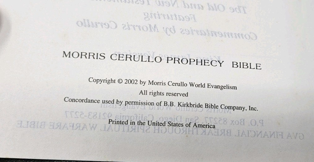 The Prophecy Bible Morris Cerullo KJV World Evangelism Bible Leather First Editi