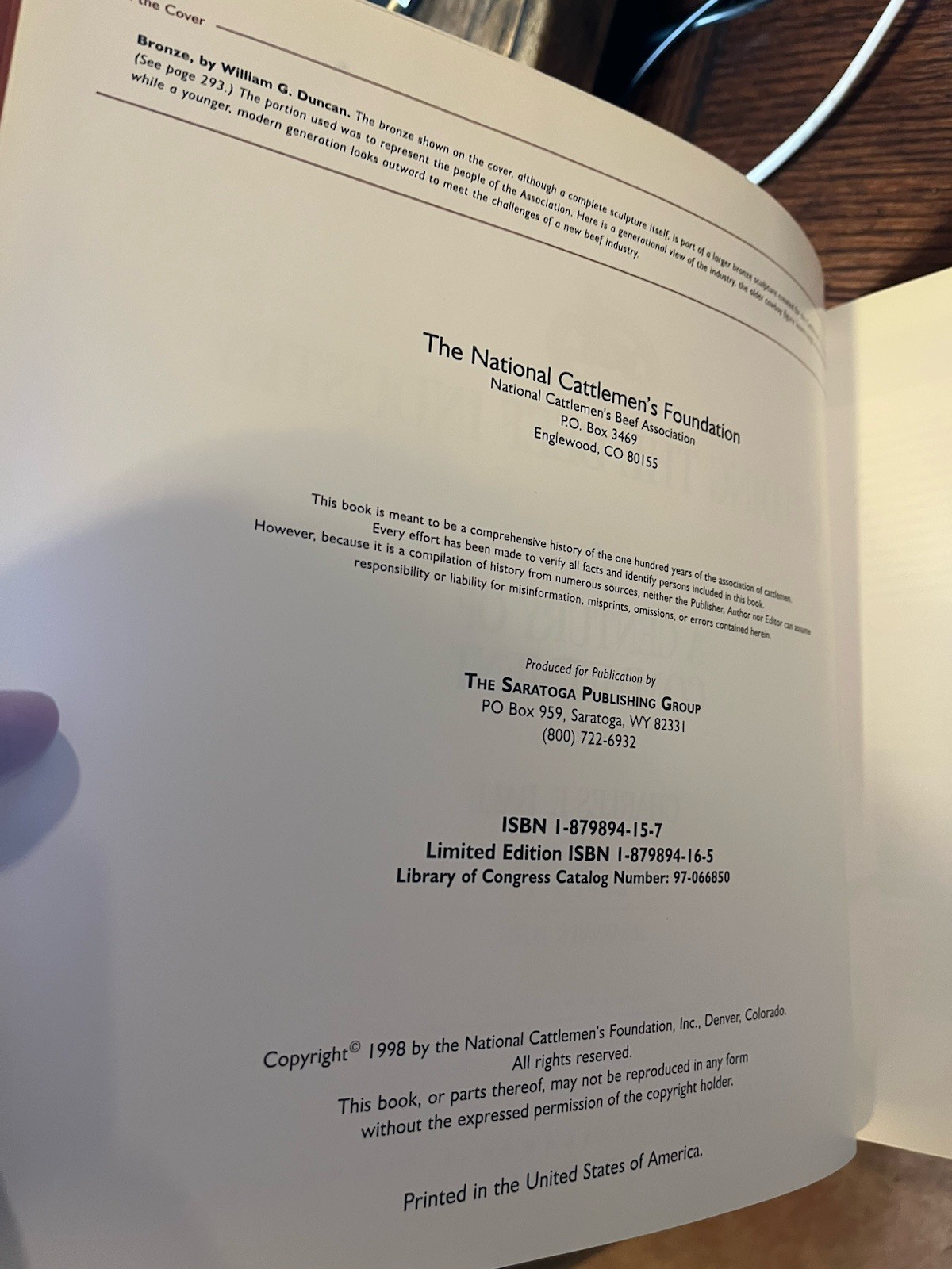 Building the Beef Industry – A Century of Commitment 1898 – 1998