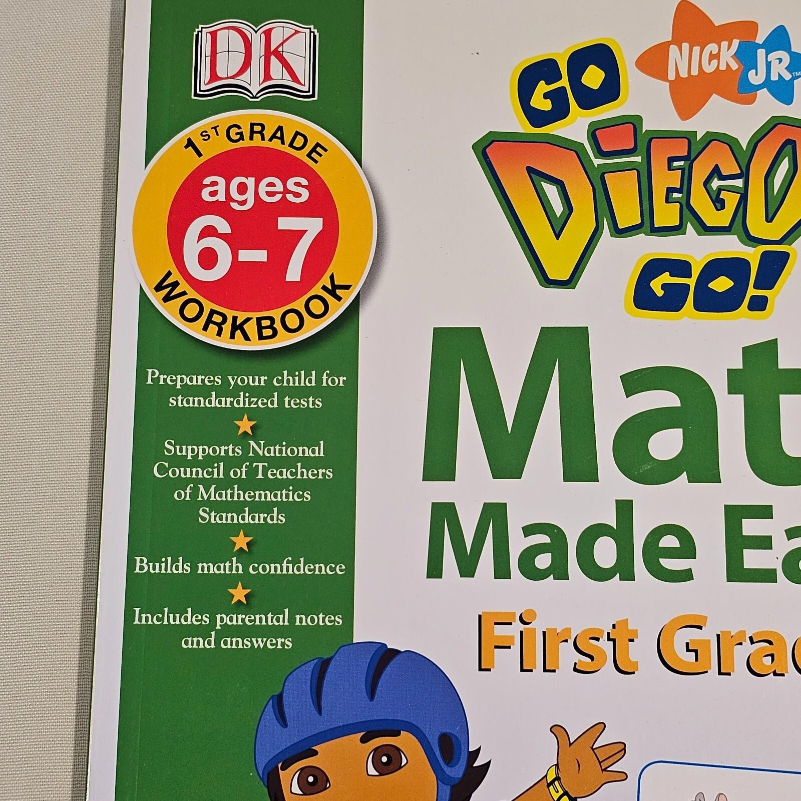 NEW Go Diego Go First Grade 1st Workbook Math Made Easy Homeschool Tutor Teacher