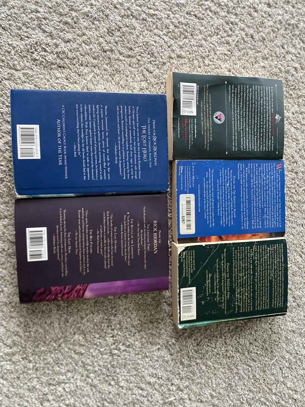 Lot Of 5 Rick Riordan Series Books Heroes of Olympus Kane Chronicles Magnus Chas