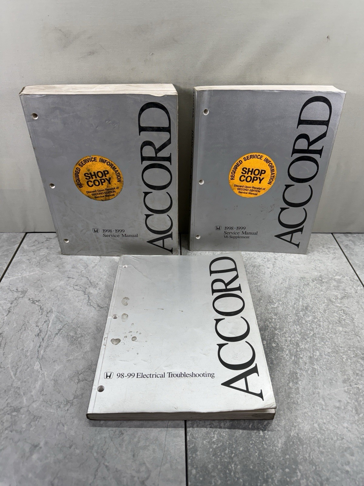 OEM 1998-1999 Honda Accord Service & Electrical Manuals W/ V6 Supplement Lot