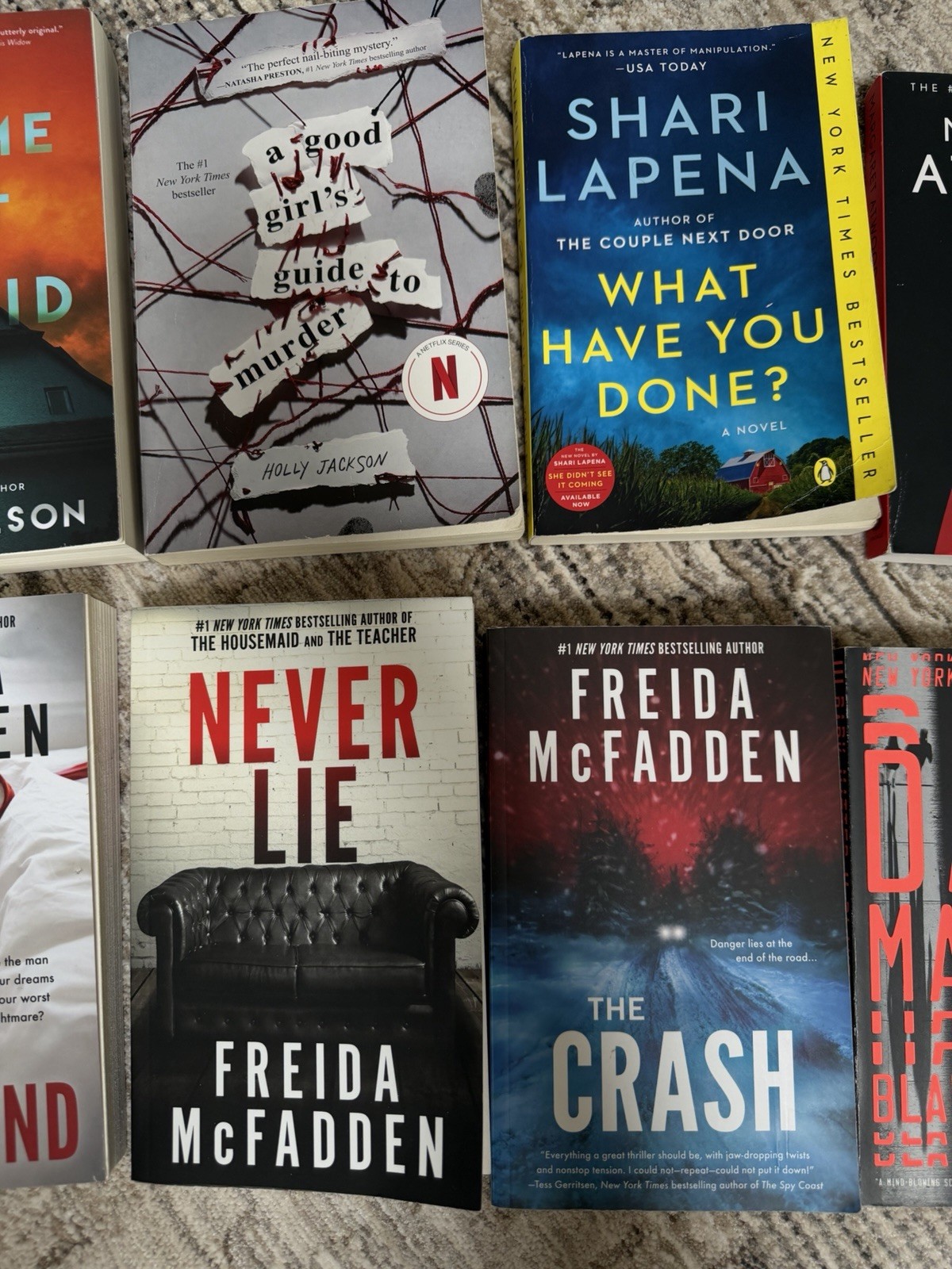 Mix Lot Of 10 Suspense Crime Mystery Thriller Fiction Paperback Books