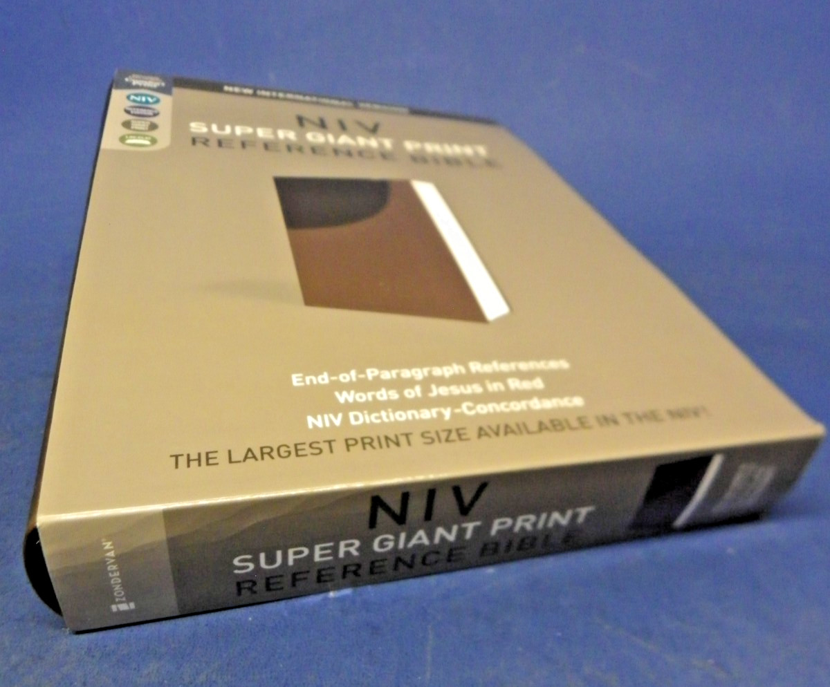 NIV Super Giant Print Reference Bible 16.5-Point Print Size Chocolate Cover