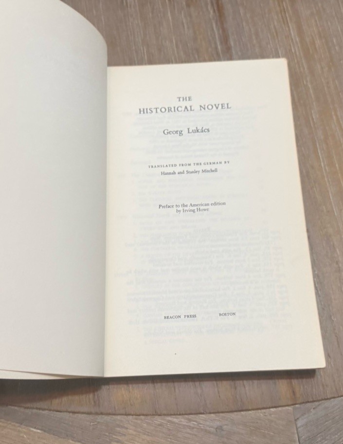 The Historic Novel by Georg Lukacs 1963 PB