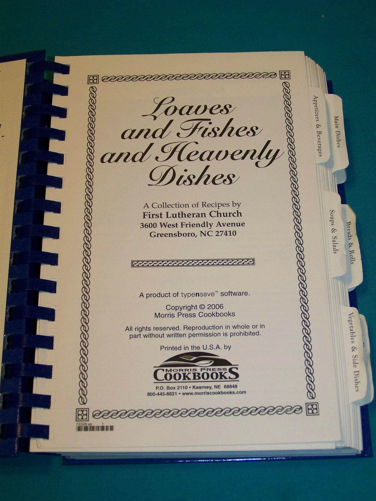First Lutheran Church Cookbook Greensboro North Carolina 2006 398 pages