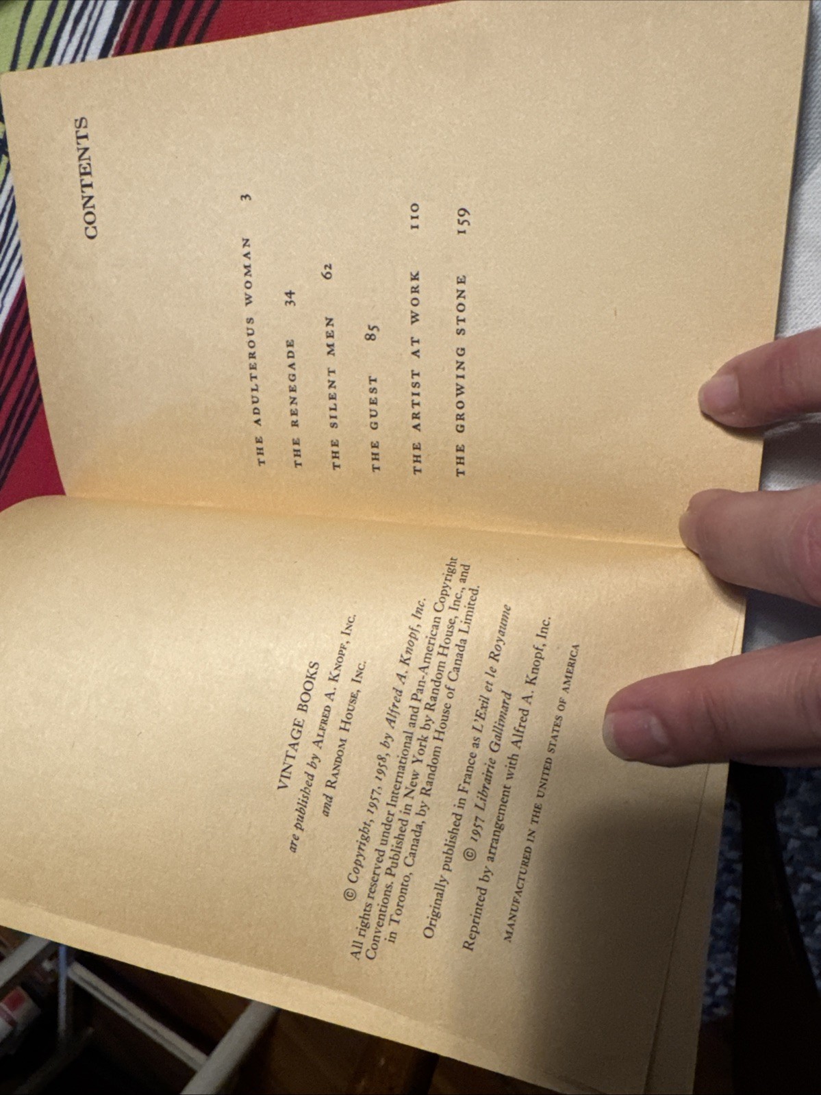Albert Camus Exile and the Kingdom 1958 Vintage Books