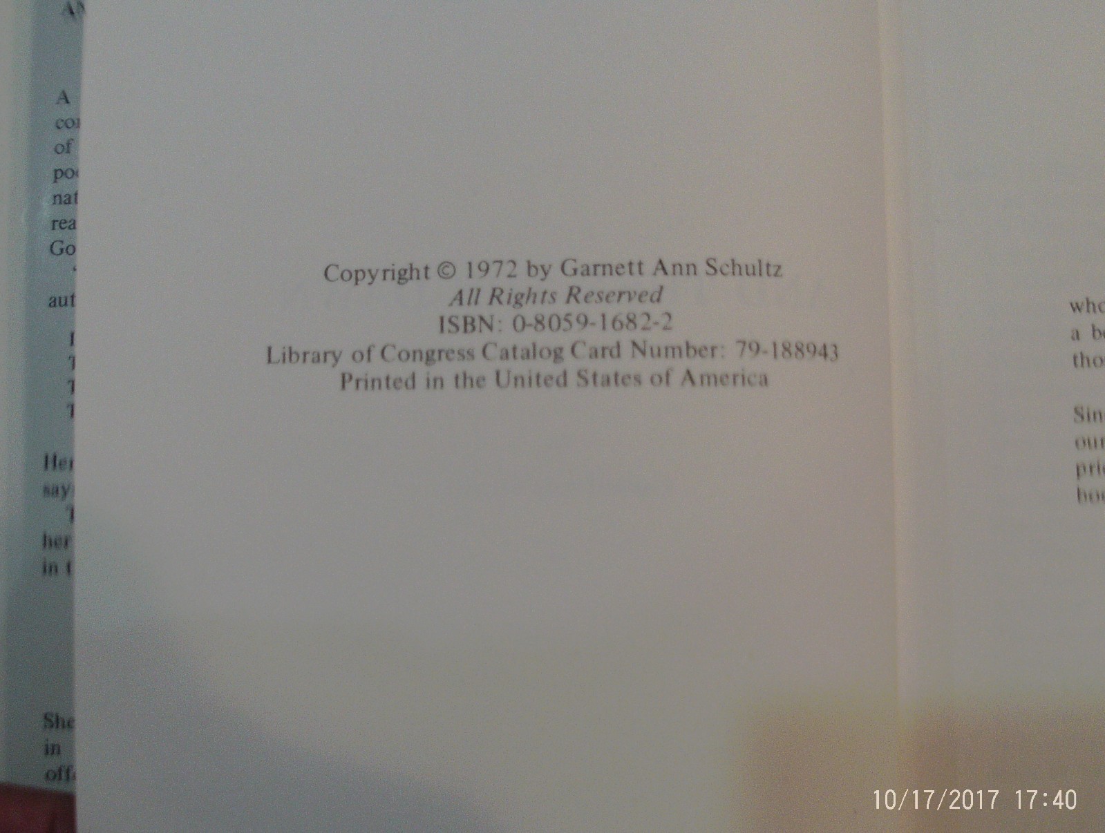 And Then The Dawn by Garnett Ann Schultz 1972 Hardcover / Dust Jacket – Signed