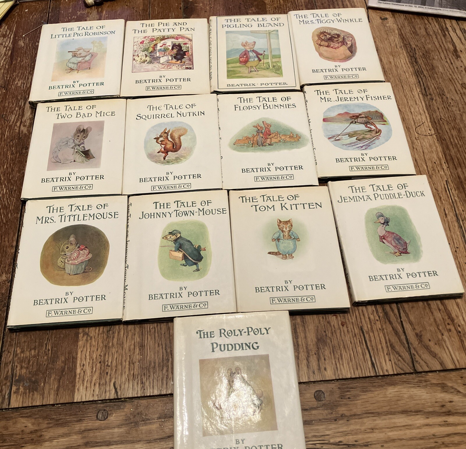 VTG Peter Rabbit Library Beatrix Potter Frederick Warne & Co Books HC Lot of 13