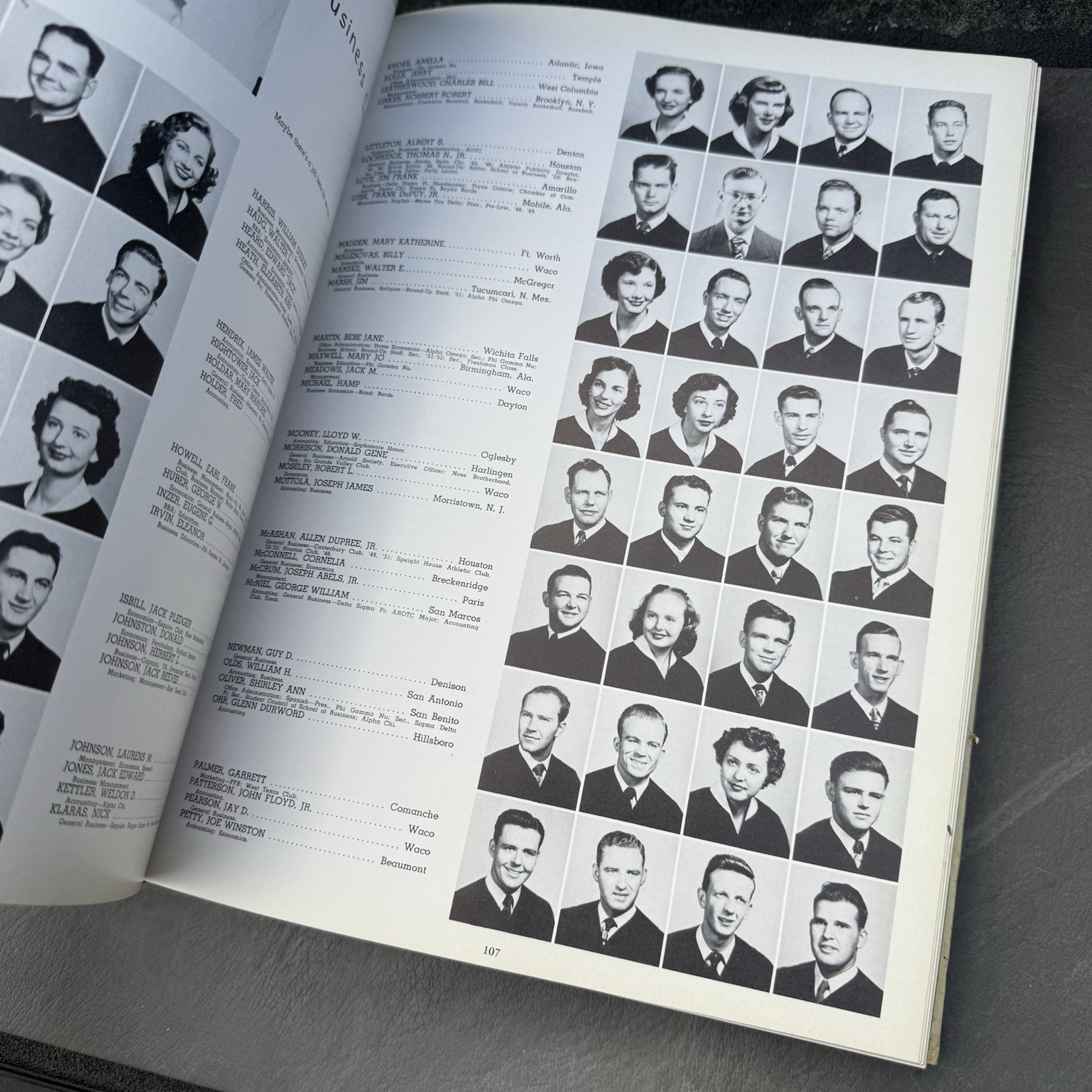 Baylor University 1952 Yearbook Round Up Annual Hardback Book Waco Texas Bears
