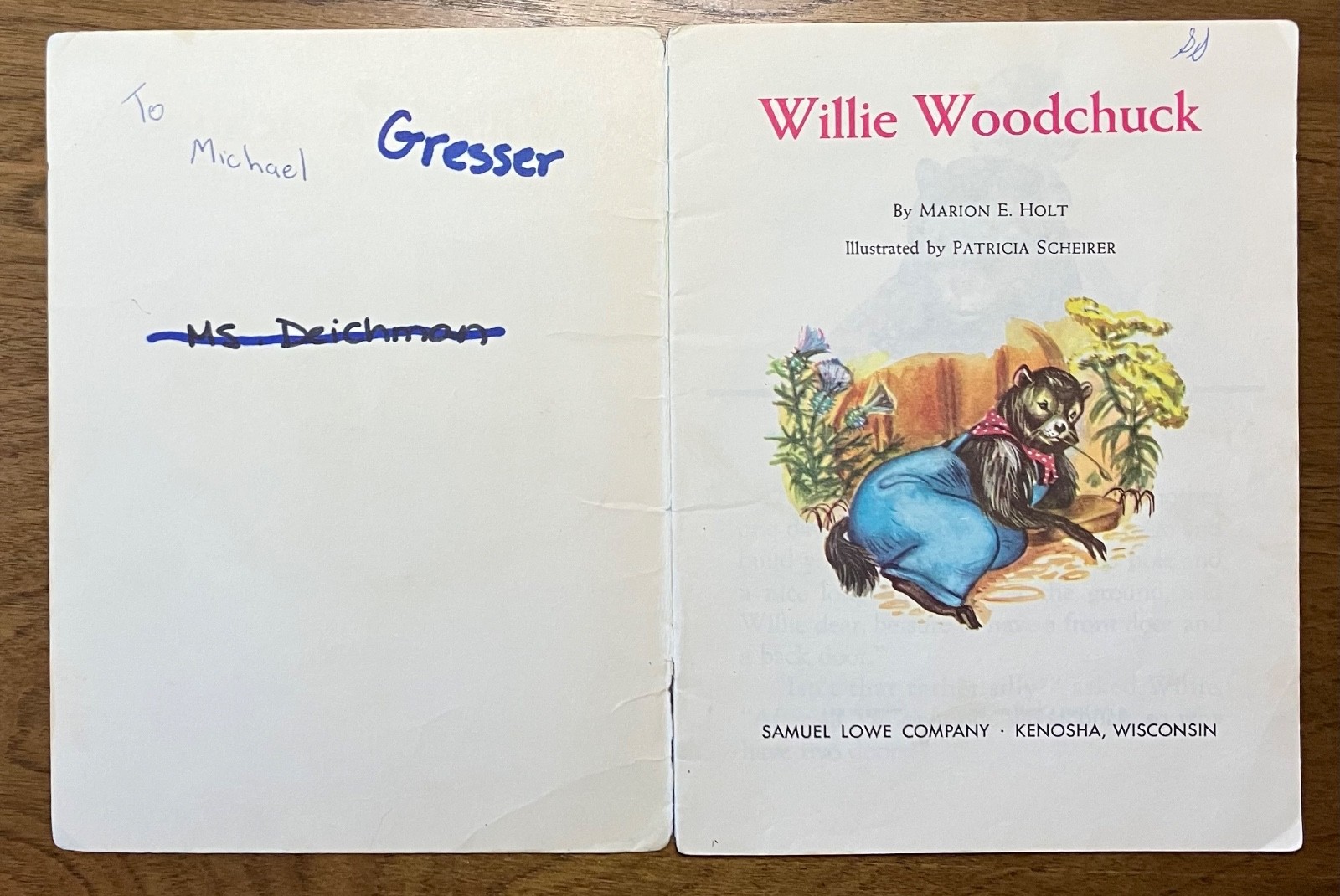 Willie Woodchuck by Marion E. Holt Sunny Book 1968 softcover kid’s book