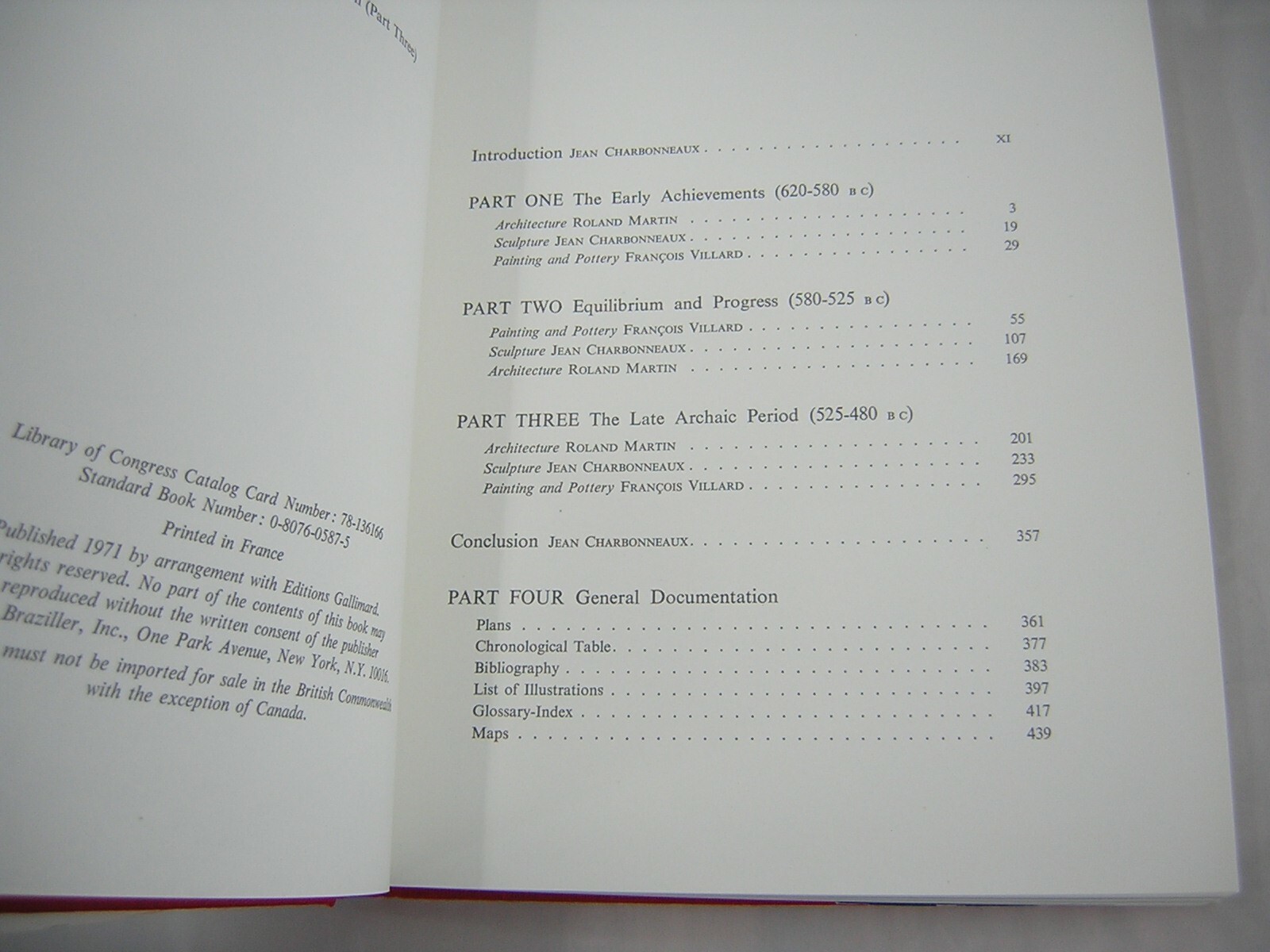 Archaic Greek Art 620-480BC by Jean Charbonneaux (hardcover, 1971)