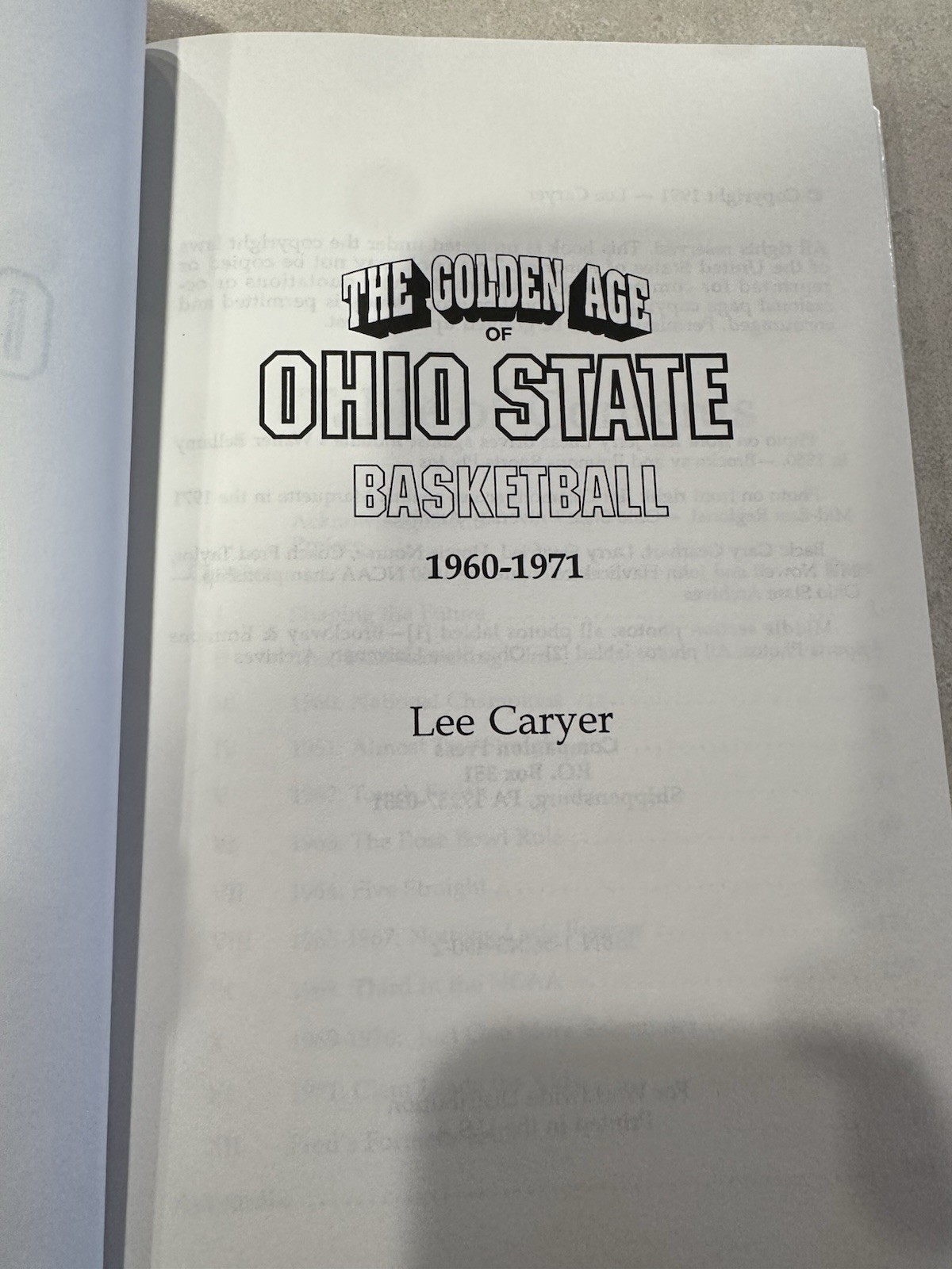 The Golden Age of Ohio State Basketball by Lee Caryer (1991, Hardcover) – Signed