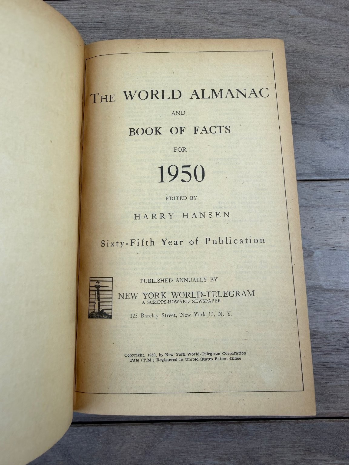 The World Almanac & Book of Facts 1950 Harry Hansen Reference History NY