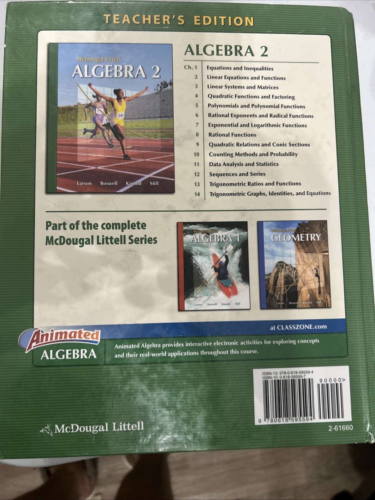 Holt McDougal Larson Algebra 2: Teacher’s Edition 2007 – hardcover Ron Larso…
