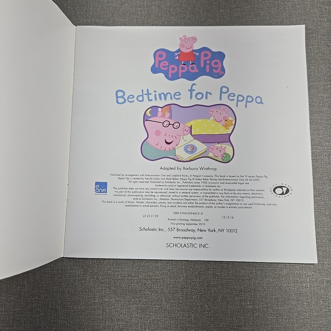 Peppa Pig ~ Bedtime~Tooth Fairy~Windy~Swimming ~ 2015 ~ 4 Trade Paperback Books