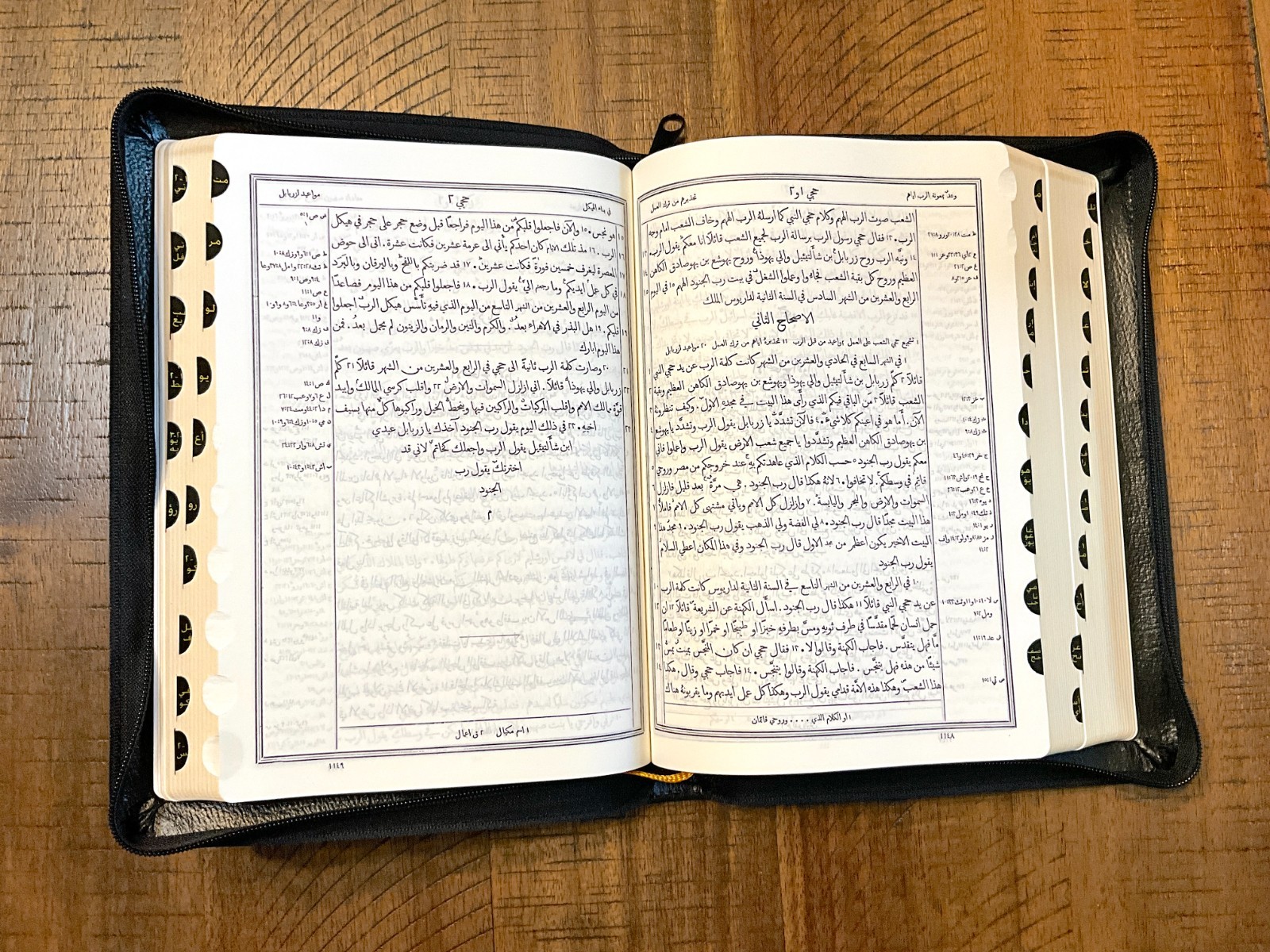 Arabic Bible, Van Dyck Version, Black Leather Zipper, Thumb Index, Classical