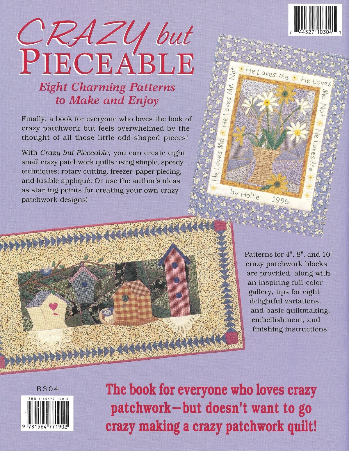 Crazy but Pieceable – Eight Charming Patterns to Make and Enjoy – 56 Pages Book