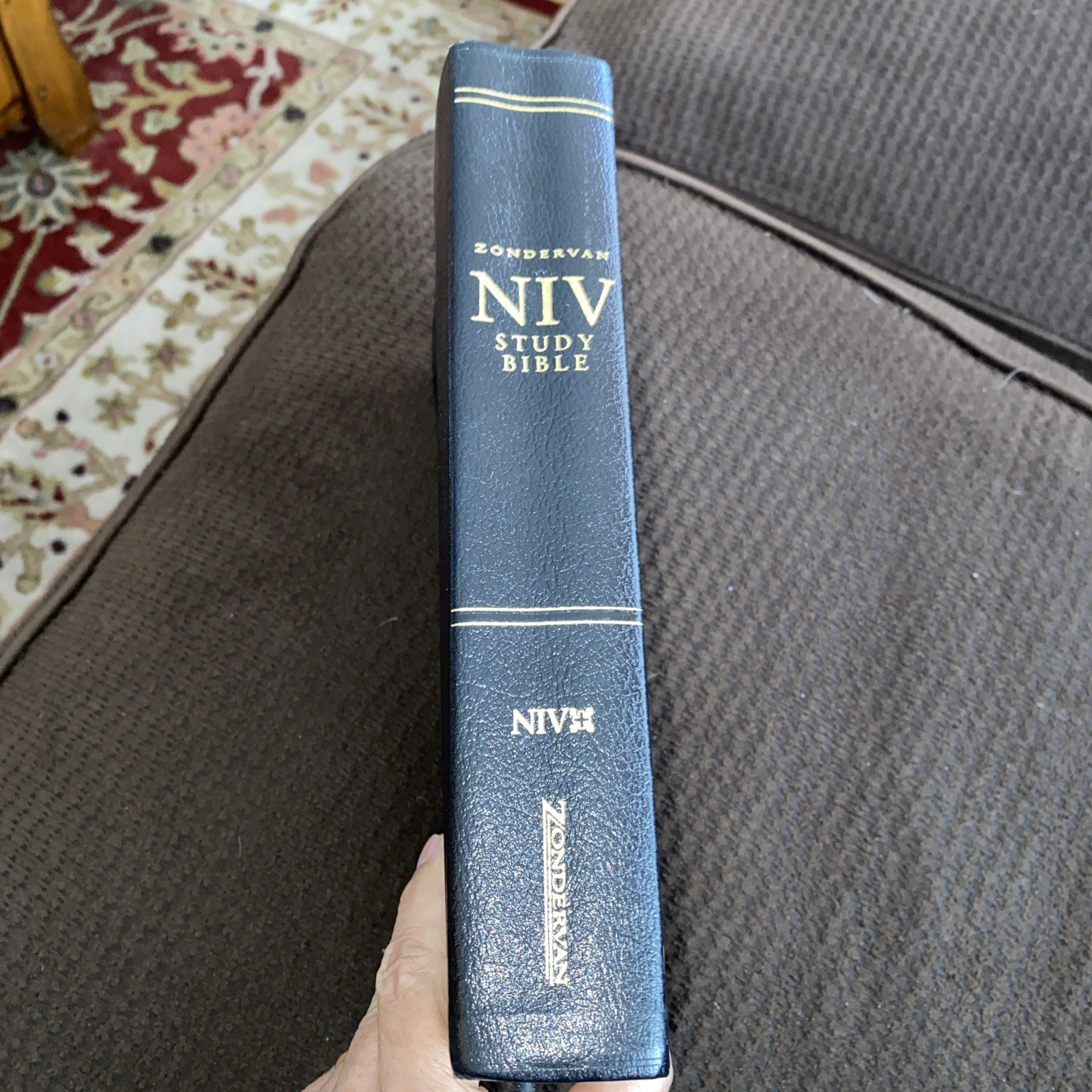 Zondervan NIV Study Bible Black Bonded Leather Red Letter- VG