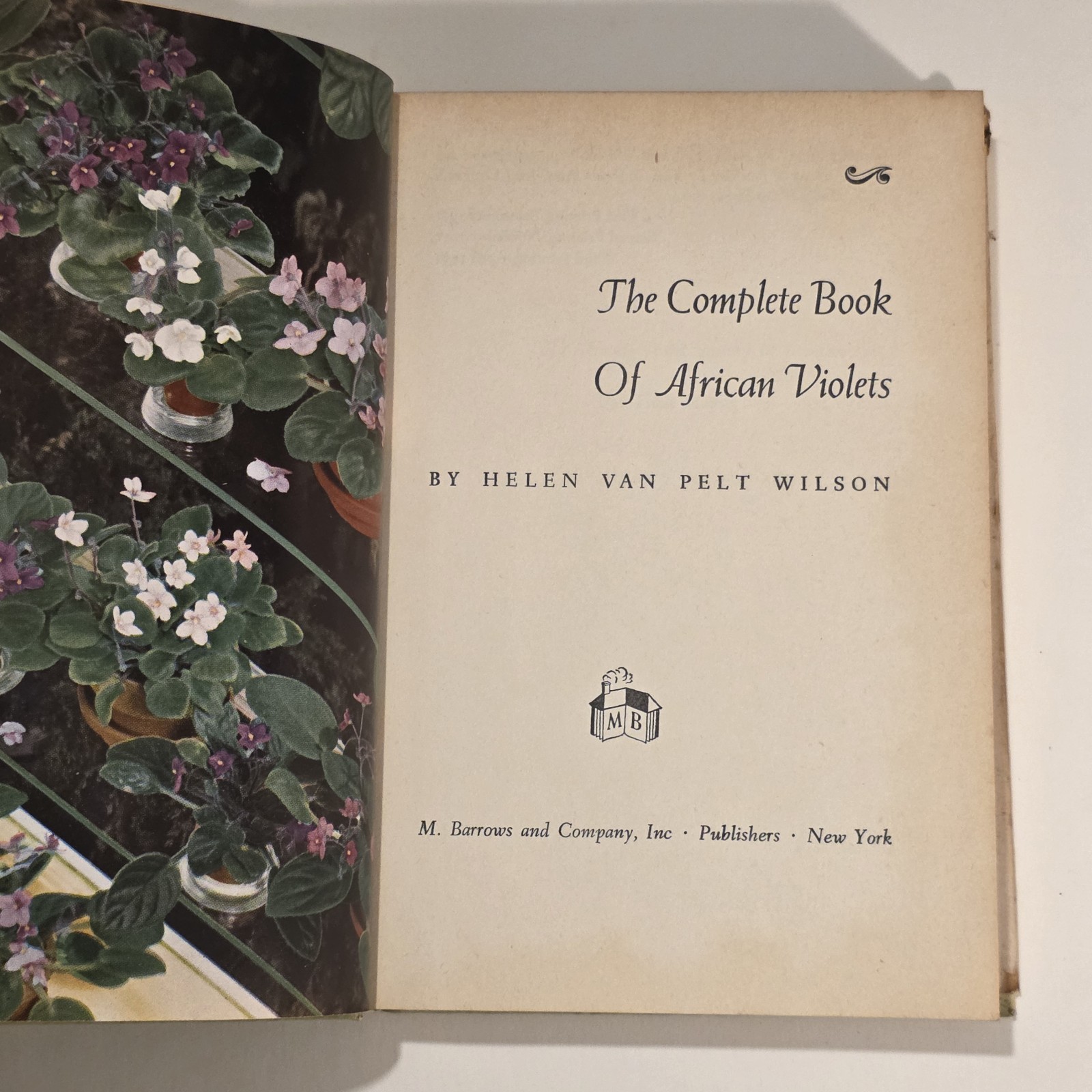 The Complete Book Of African Violets Helen Van Pelt Wilson 1952 3rd HC DJ