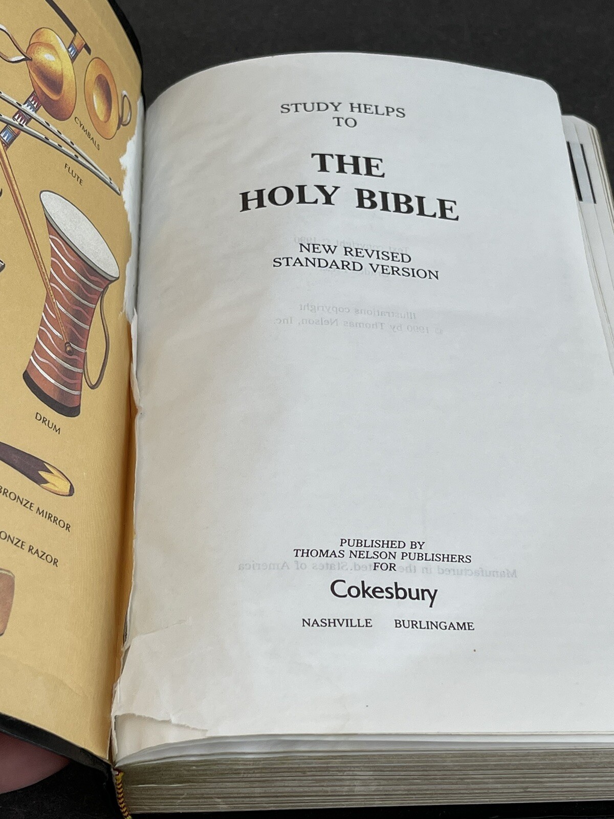 Holy Bible Revised Standard Study Helps Red Letter Concordance Cokesbury 1990