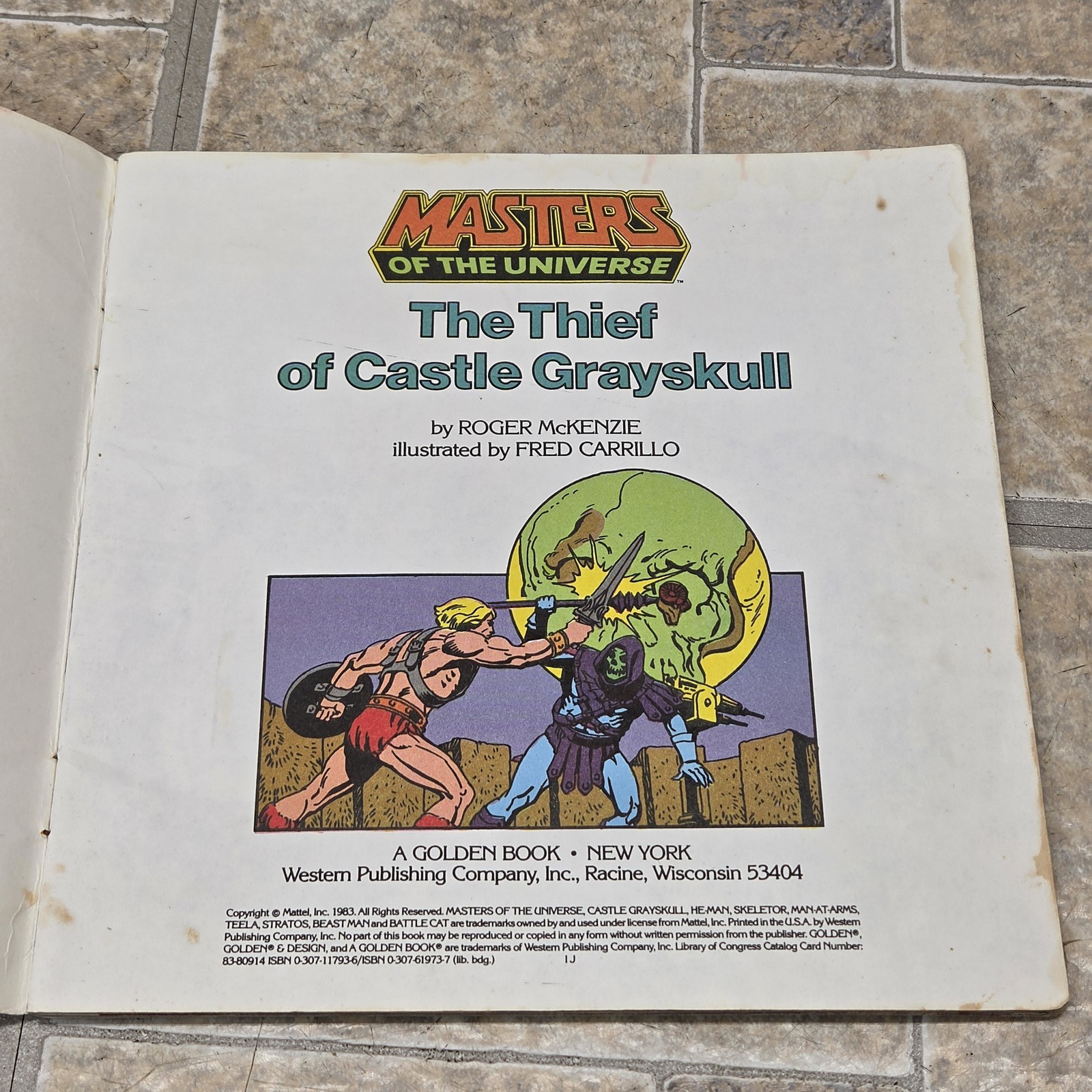 Vintage Masters of the Universe The Thief of Castle Grayskull Golden Book 1983