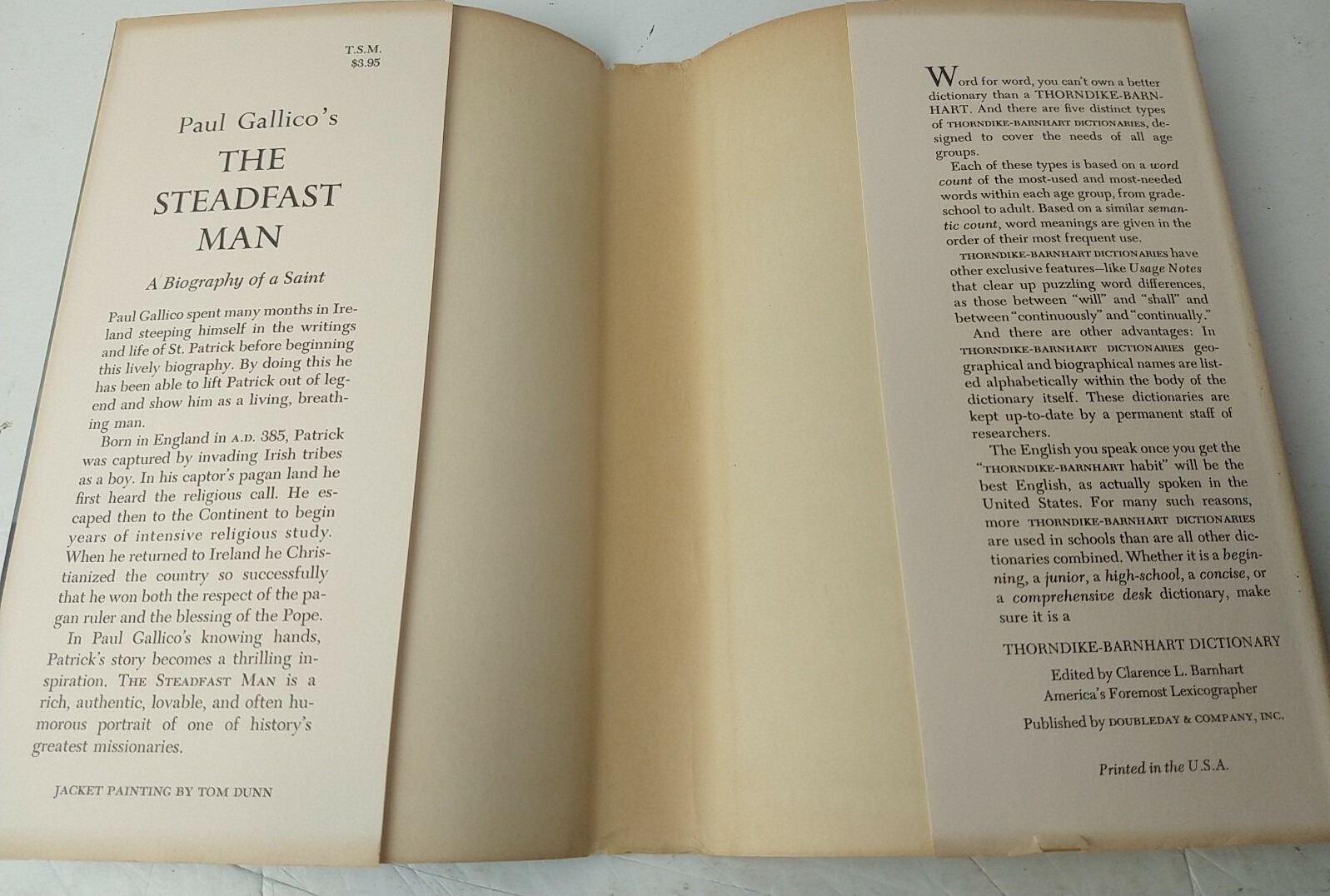 1958 THE STEADFAST MAN:A Biography of St. Patrick by P. Gallico HCDJ 1st Edition