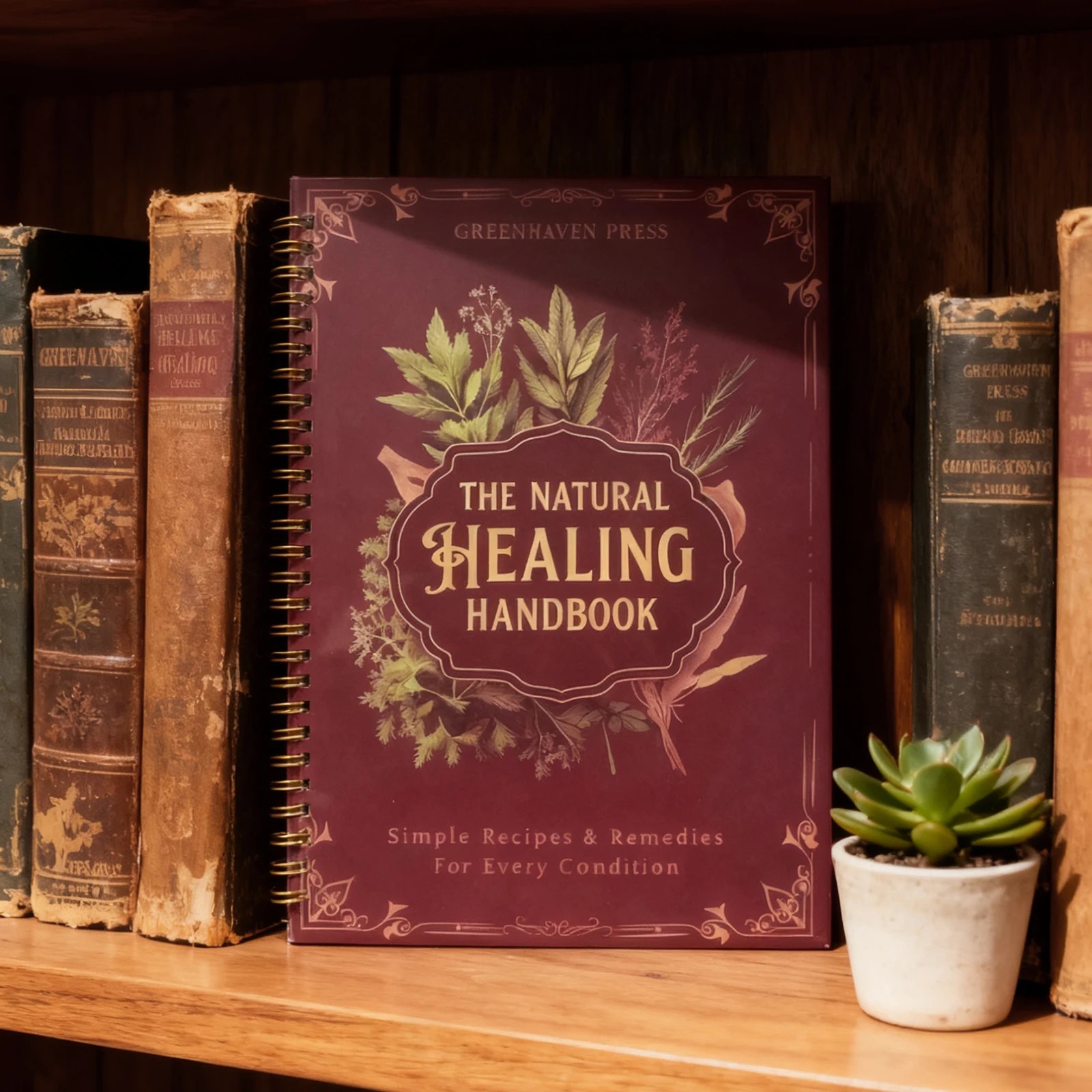 The Natural Healing Handbook, Spiral-Bound Guide for Herbal Remedies and Natural