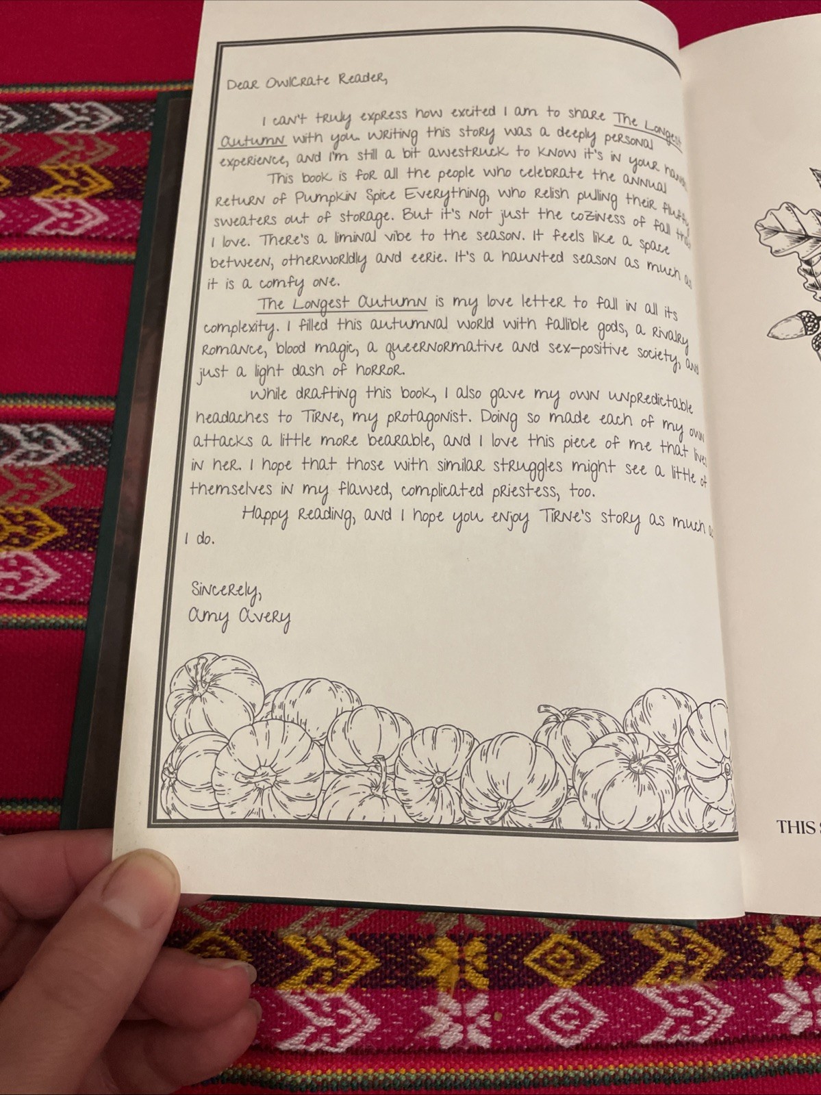 The Longest Autumn by Amy Avery HC *Signed 1st edition by Owlcrate