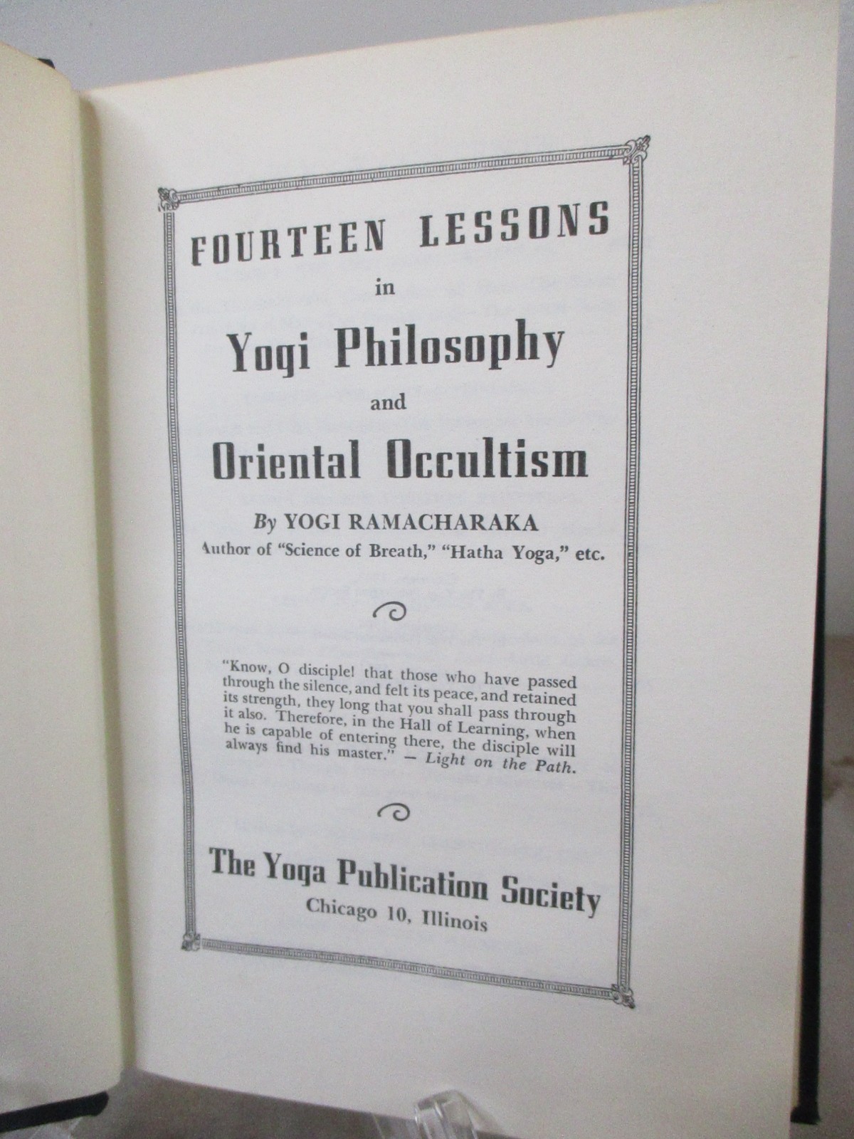 Fourteen Lessons in Yogi Philosophy by Yogi Ramacharaka