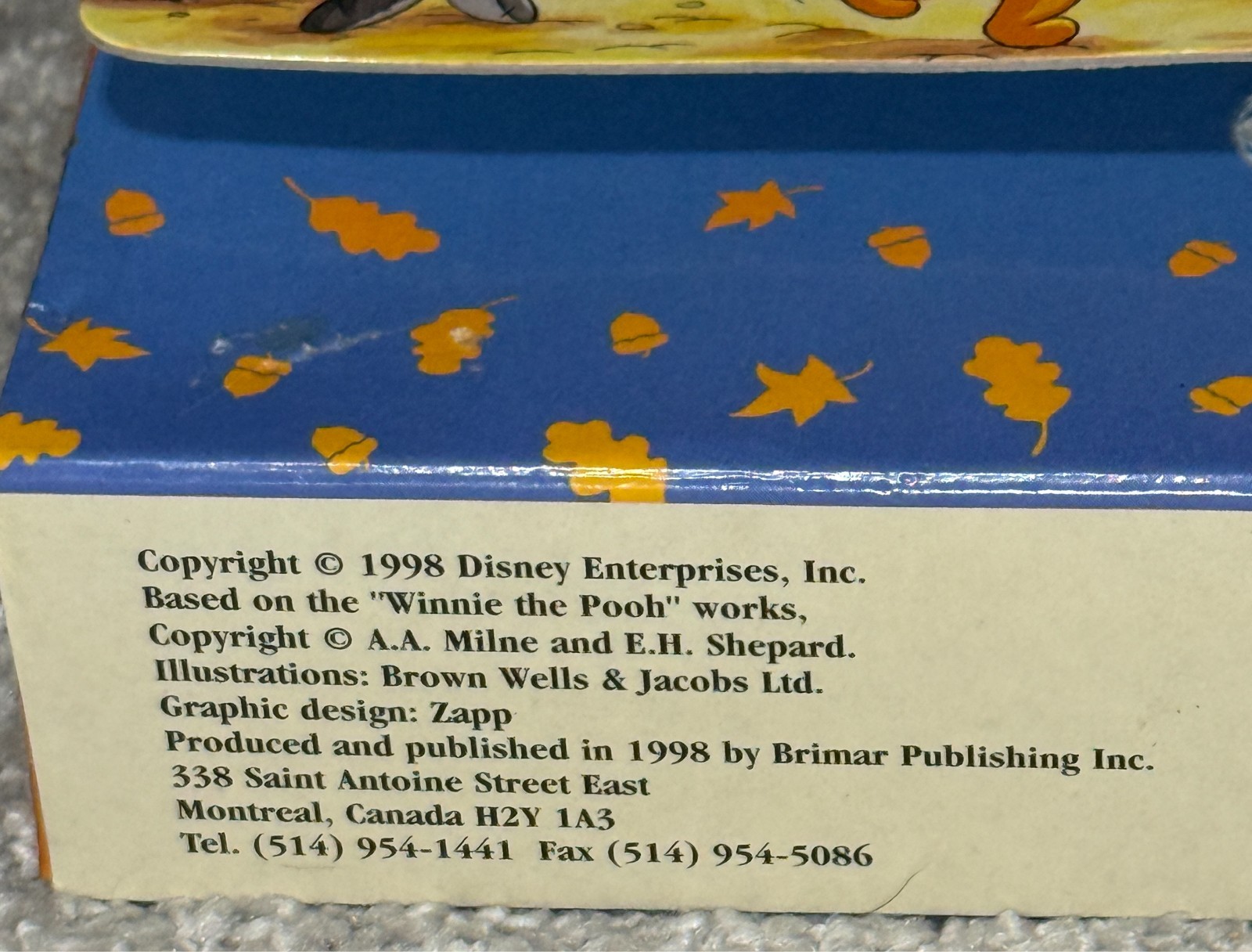 1998 Winnie the Pooh Storytime Fun 4 Board Book Box Set Hardcover