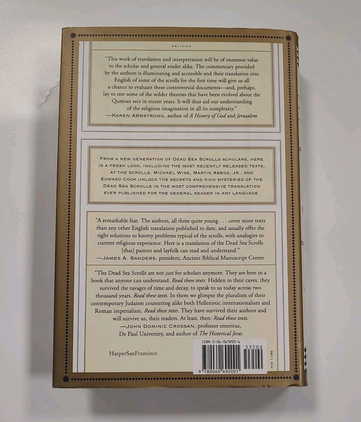 Dead Sea Scrolls : A New Translation Michael Wise, 1st Ed/1st Printing, HC/DJ