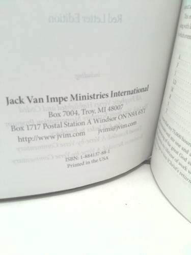Jack Van Impe Prophecy Bible (Special Limited Edition /Words of Christ in Red)