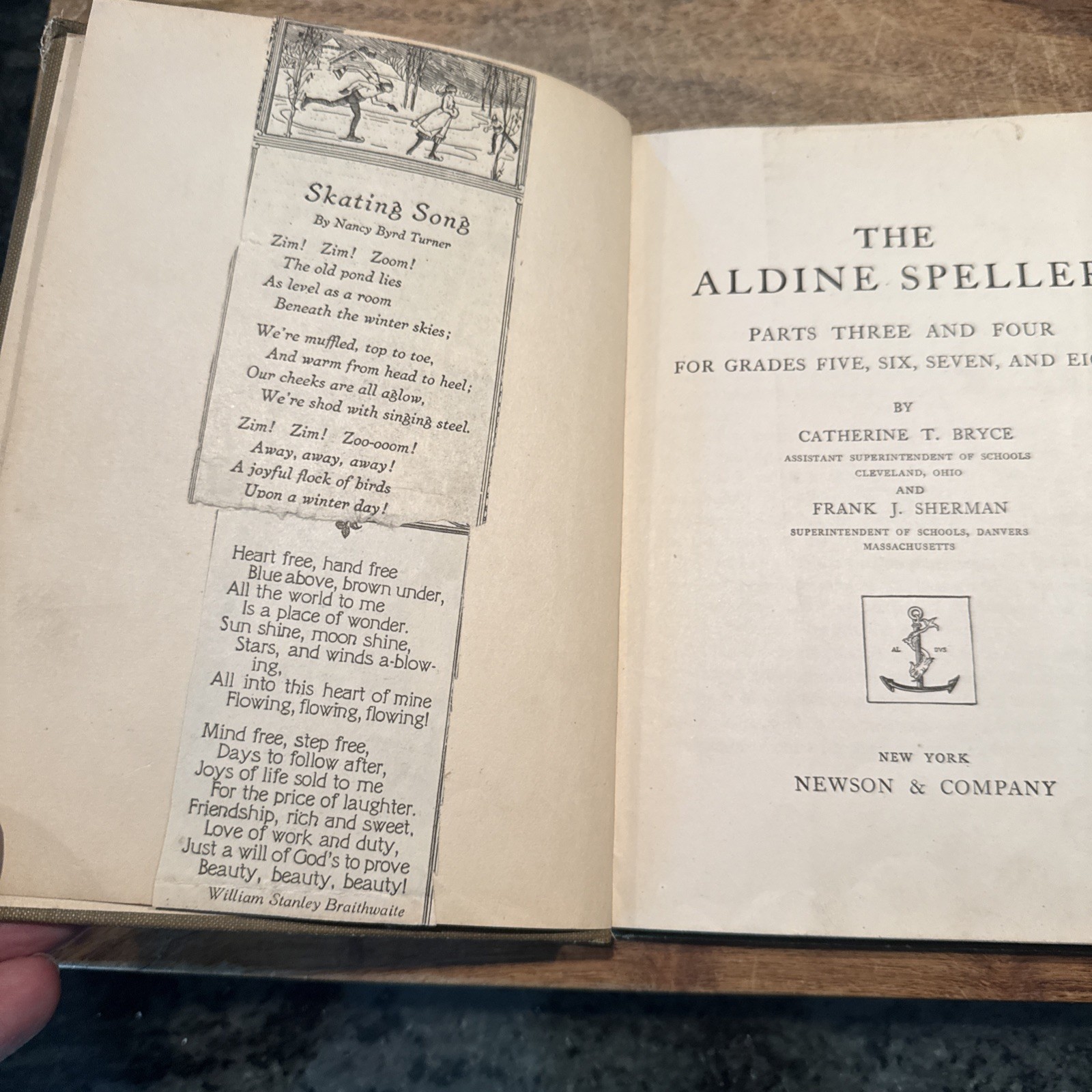 1916 The Aldine Speller Grades 5-8 Bryce & Sherman Antique School Book Iowa Vtg