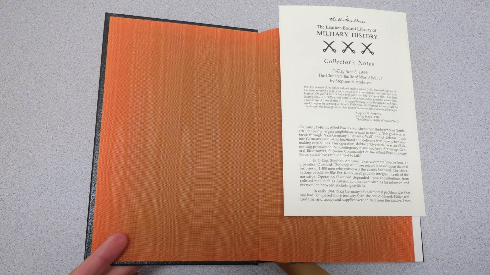 D-Day by Stephen Ambrose – Easton Press 1995 Collectors Edition
