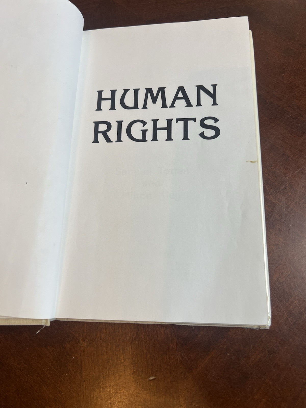 Human Rights Hardcover Book 1989 Samuel Totten & Milton Kleg Enslow Publishers