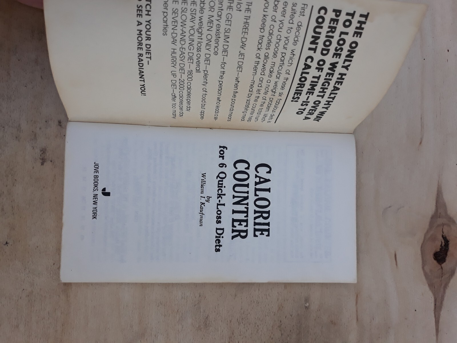 1981 Calorie Counter for 6 quick-loss diets William Kaufman Lose Weight Tub5D