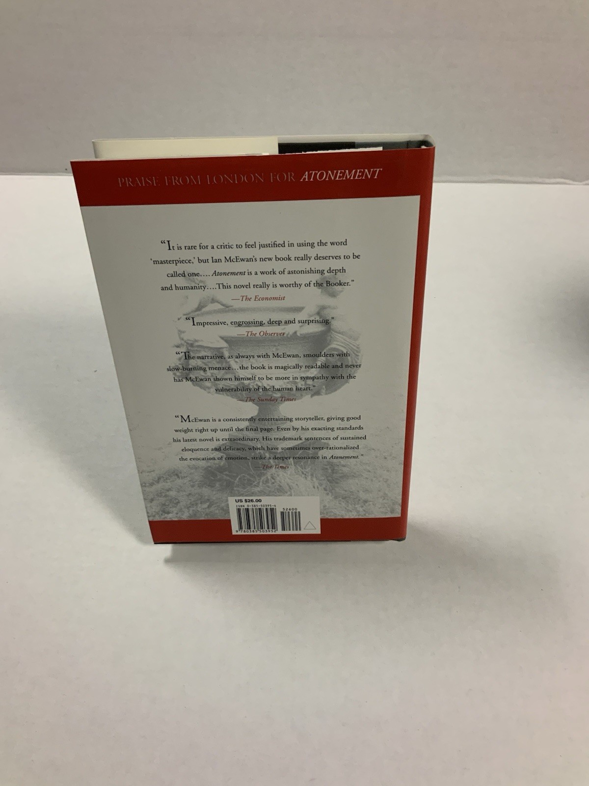 Atonement by Ian McEwan (2002 HC) Signed 1st Ed DJ (1/500 copies)