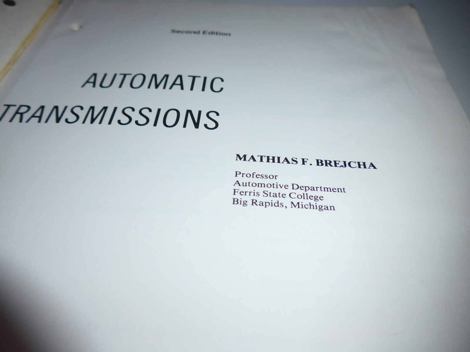Automatic transmissions by Mathias F Brejcha 402 pages printed in USA