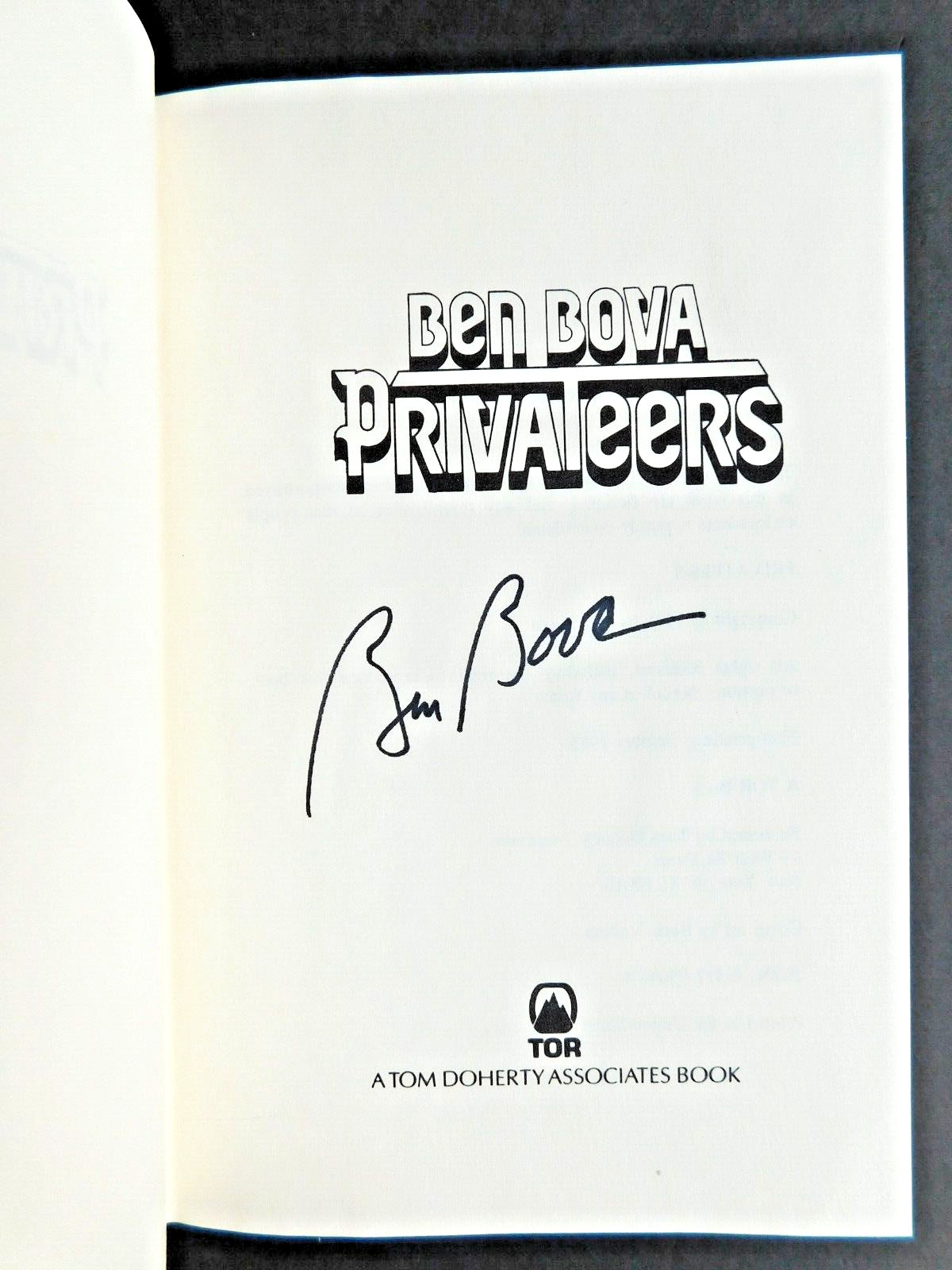 *SIGNED* BEN BOVA 1st ed collectible hardcover w/protector PRIVATEERS 383 pages