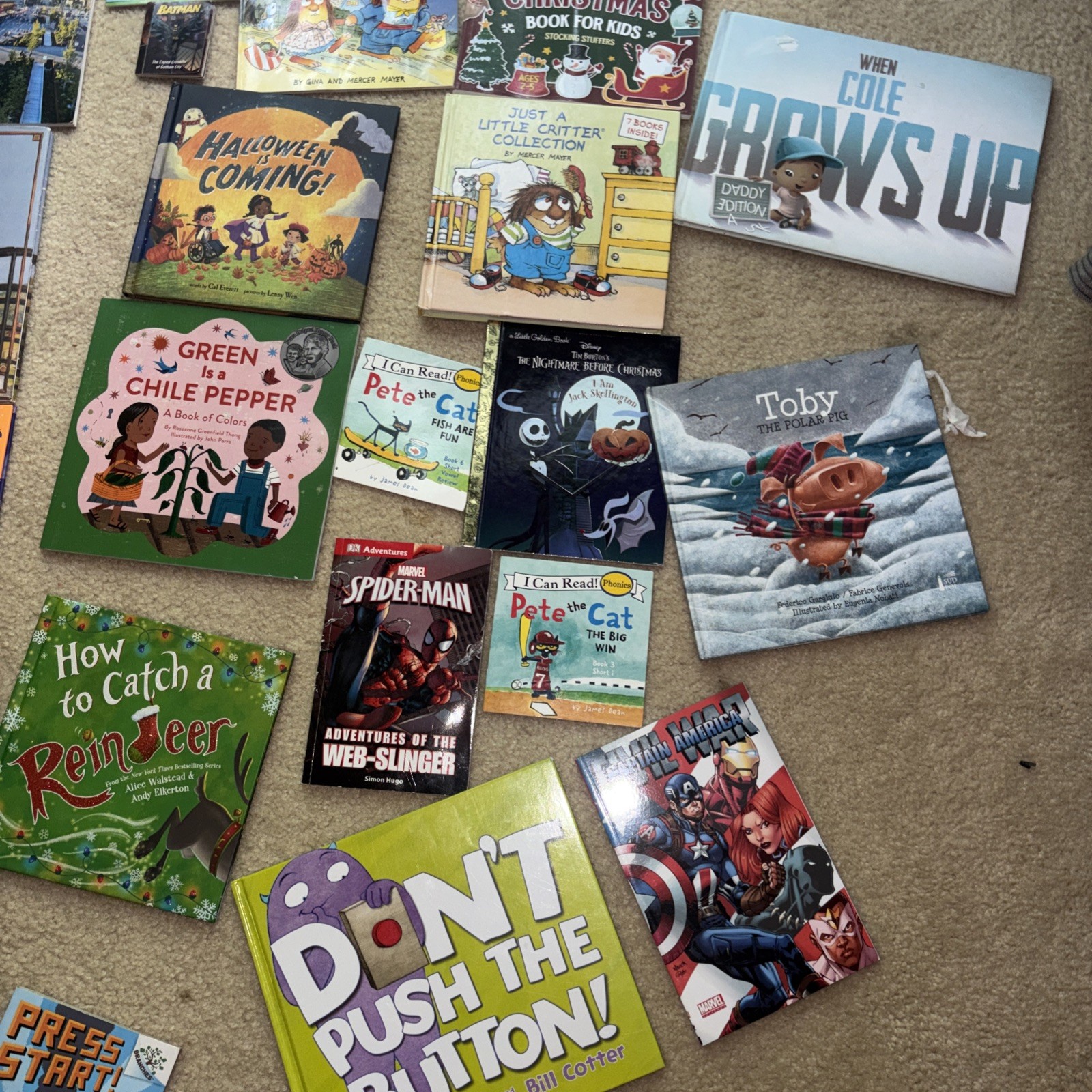 Lot of 30 Toddler Pete The Cat Kindergarten Marvel Books Miscellaneous