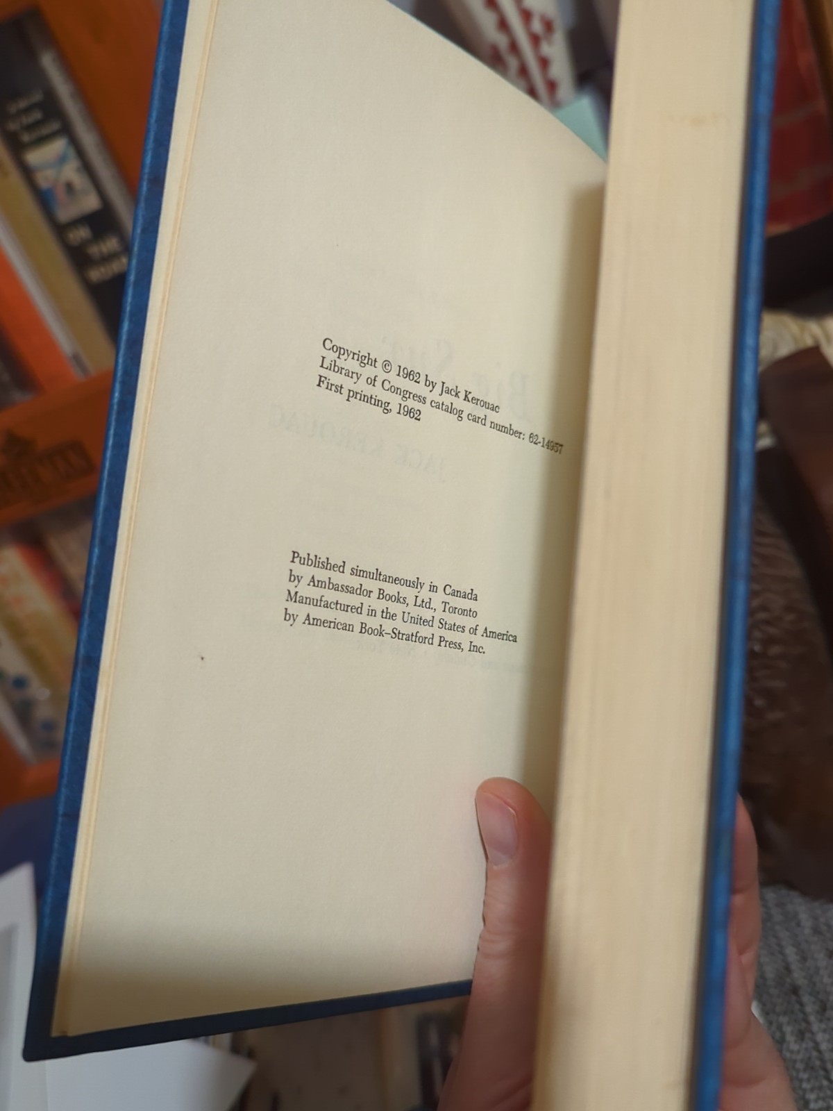 Jack Kerouac Big Sur 1st Printing Review Copy HCDJ w/Hand Typed Review Slip 1962