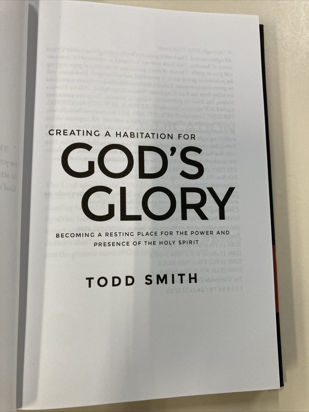 Creating A Habitation For God’s Glory HC Todd Smith 2020 Destiny Image As New