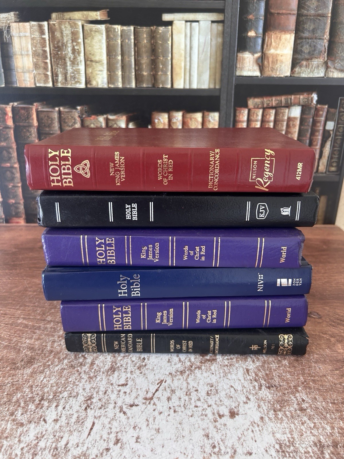 Lot Of 6 Bibles, Free Shipping (578)