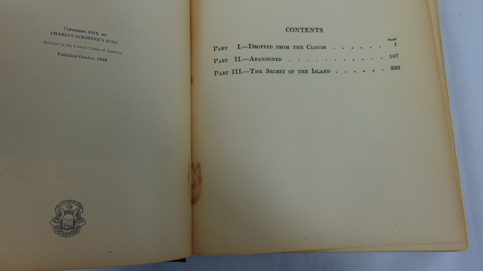 The Mysterious Island Jules Verne Book, Scribner’s, 1918 / 30 Hard cover Book